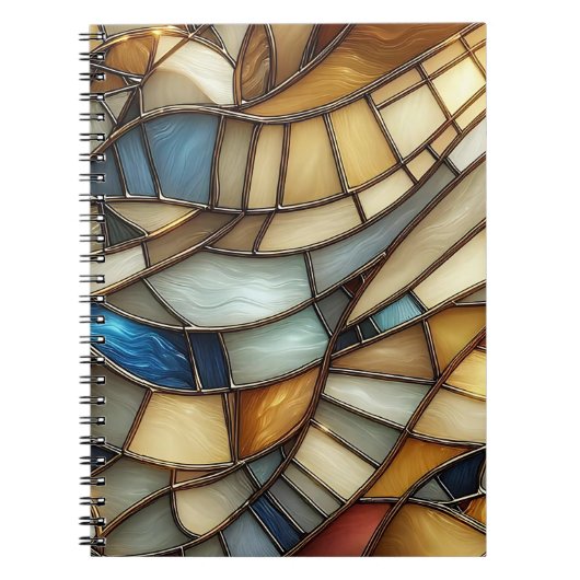 Stained Glass Waves Spiral Photo Notebook ノートブック (正面)