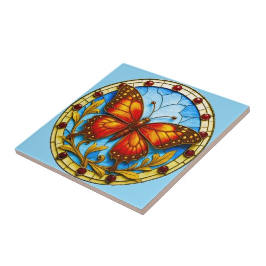 Stained glass window butterfly タイル (側面)