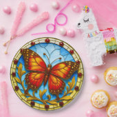 Stained glass window butterfly ペーパープレート (パーティー)