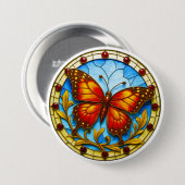 Stained glass window butterfly 缶バッジ (正面&裏面)