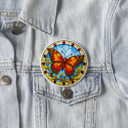 Stained glass window butterfly 缶バッジ (インサイチュ)