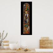Stained Glass Window Design of St. Gobnait ポスター (キッチン)
