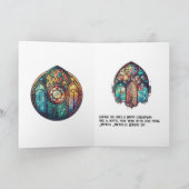 Stained Glass Window Joy & Peace Christmas Photo シーズンカード (内部)