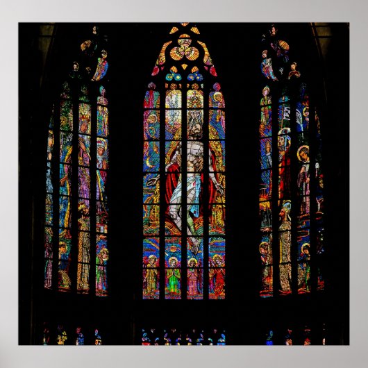 Stained Glass Window, St Vitus's Cathedral,Prague ポスター (正面)