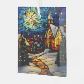 Stained Glass Winter Village ガラスオーナメント (正面左)