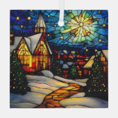 Stained Glass Winter Village ガラスオーナメント (裏面)