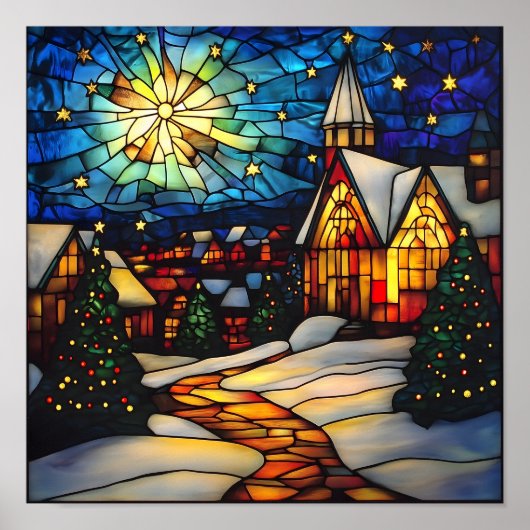 Stained Glass Winter Village ポスター (正面)