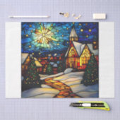 Stained Glass Winter Village 薄葉紙 (クラフト)