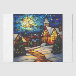 Stained Glass Winter Village 薄葉紙