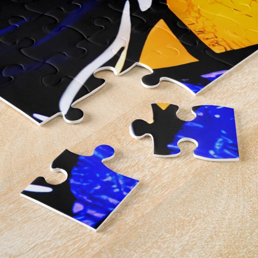 Stained Glass Wolf Jigsaw Puzzleパズル ジグソーパズル (側面)