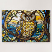 Stained Grass Owl Jigsaw Puzzle ジグソーパズル (横)