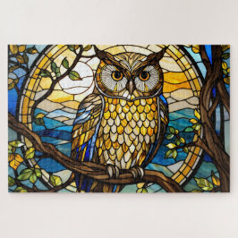 Stained Grass Owl Jigsaw Puzzle ジグソーパズル