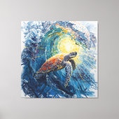 Stained Sea Turtle キャンバスプリント (正面)