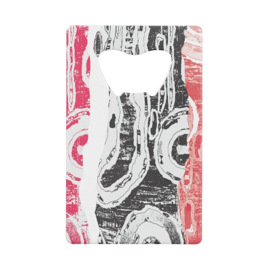 Stainless Steel Bottle Opener – Abstract Land クレジットカード栓抜き (正面)