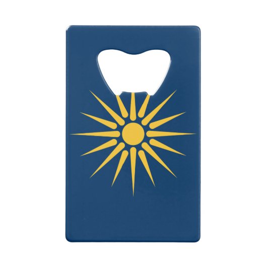 Stainless Steel Bottle Opener flag of Macedonia クレジットカード栓抜き (正面)
