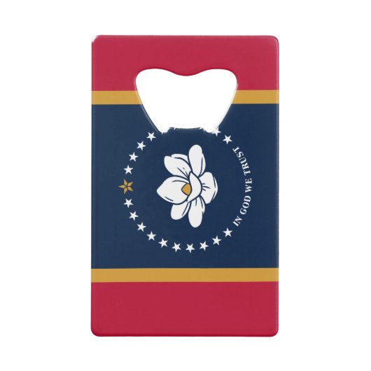 Stainless Steel Bottle Opener flag of Mississippi クレジットカード栓抜き (正面)