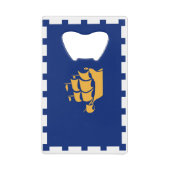 Stainless Steel Bottle Opener flag of Quebec City クレジットカード栓抜き (正面)