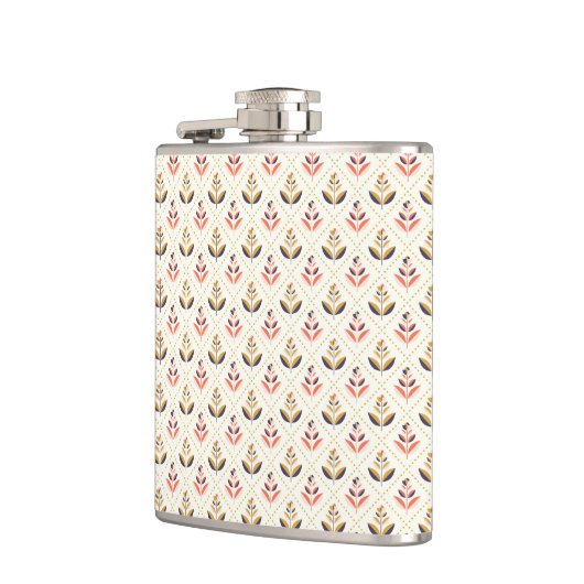 Stainless steel flask with a pattern  フラスク (左)