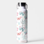 stainless steel water bottle with butterflies ウォーターボトル (正面)