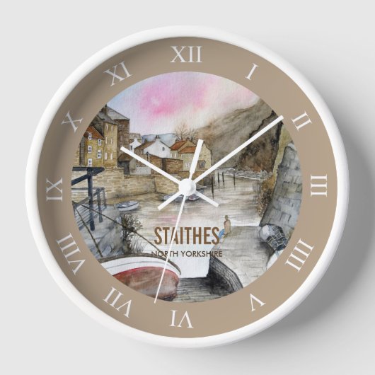 Staites, North Yorkshire, England Water color 壁時計 (正面)