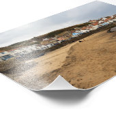 Staithes Harbour Beach and Village Front フォトプリント (角)