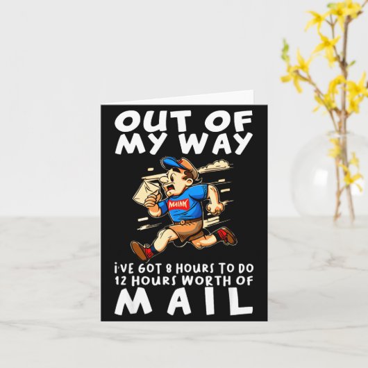 Stal Worker Funny Delivery Mailman  カード (黄色い花)