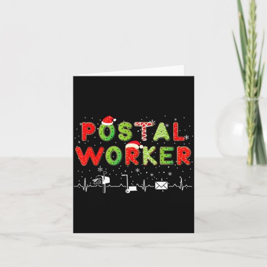Stal Worker Mail Lady Christmas Mail Carrier St Of カード (正面)