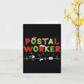 Stal Worker Mail Lady Christmas Mail Carrier St Of カード (黄色い花)