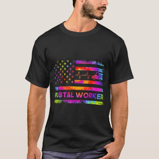 Stal Worker Tie Dye Proud Mail Carrier Mail Lady P Tシャツ (正面)