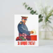 Stalin voting, old Soviet propaganda ポストカード (スタンド正面)