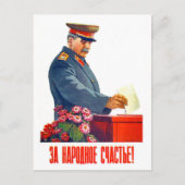 Stalin voting, old Soviet propaganda ポストカード (正面)