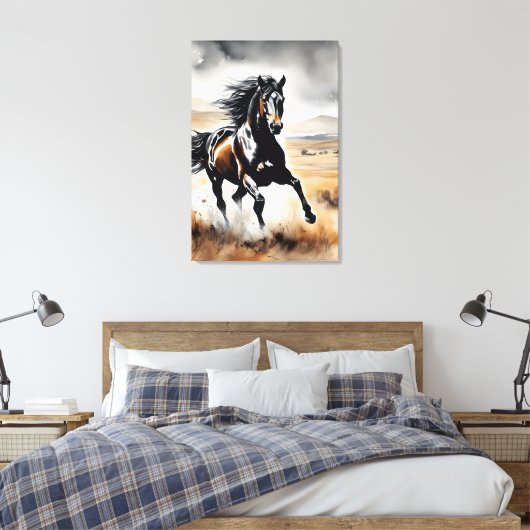 Stallion in Full Stride キャンバスプリント (インサイチュ (寝室))