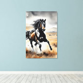 Stallion in Full Stride キャンバスプリント (インサイチュ (ウッドフロア))
