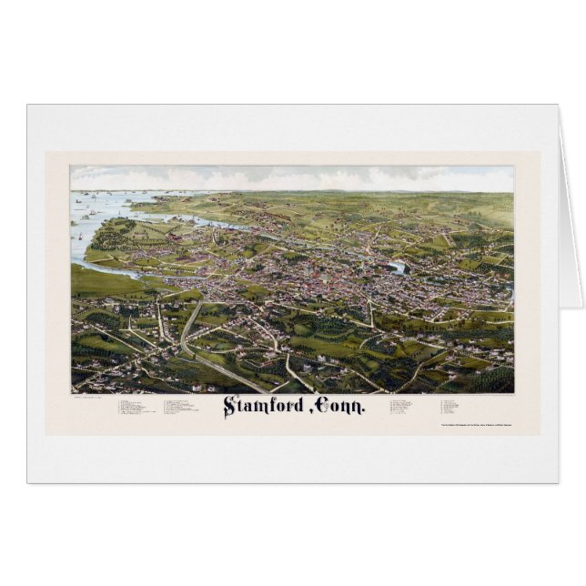 StamfordのCTのパノラマ式の地図- 1883年 (正面横)