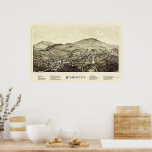 Stamford, NY Panoramic Map - 1890 ポスター (キッチン)