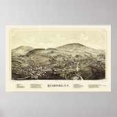 Stamford, NY Panoramic Map - 1890 ポスター (正面)