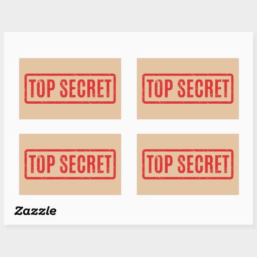 Stamped Top Secret Rectangular Sticker 長方形シール (シート)