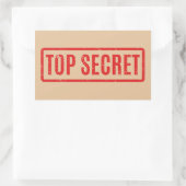 Stamped Top Secret Rectangular Sticker 長方形シール (バッグ)