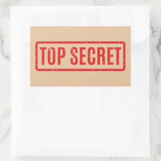 Stamped Top Secret Rectangular Sticker 長方形シール (バッグ)