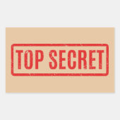 Stamped Top Secret Rectangular Sticker 長方形シール (正面)
