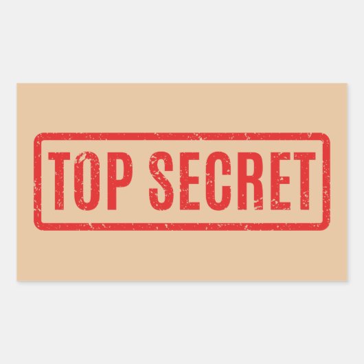 Stamped Top Secret Rectangular Sticker 長方形シール (正面)