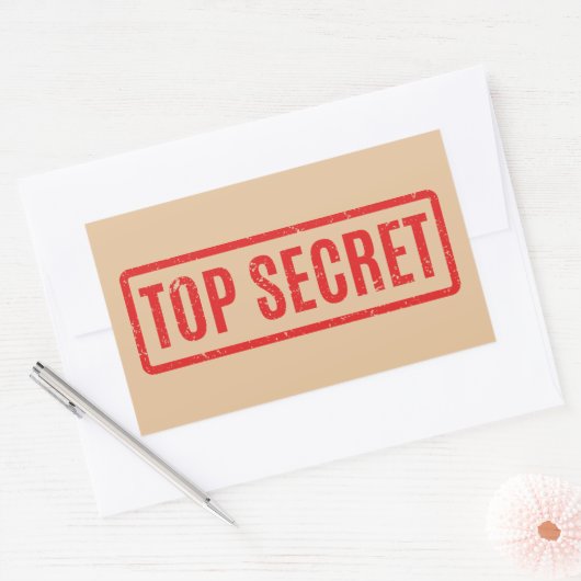 Stamped Top Secret Rectangular Sticker 長方形シール (封筒)
