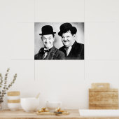 Stan LaurelとOliver Hardy - BWヴィンテージ- D1 ポスター (キッチン)