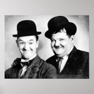Stan LaurelとOliver Hardy BWヴィンテージD1 ポスター