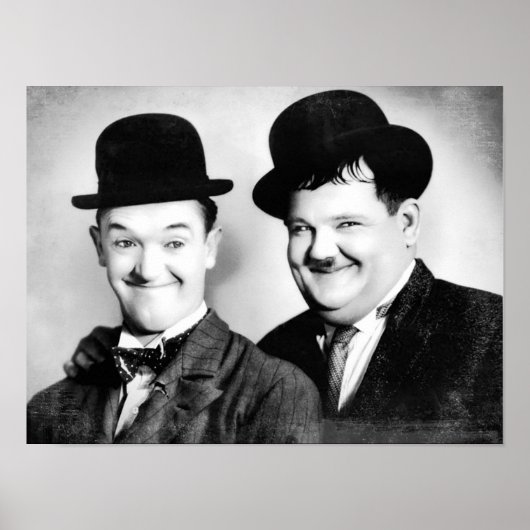 Stan LaurelとOliver Hardy BWヴィンテージD1 ポスター (正面)