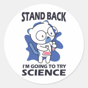 Stand Back – 愛らしい猫科学者による実験 ラウンドシール