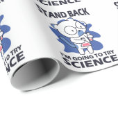 Stand Back – 愛らしい猫科学者による実験 ラッピングペーパー (ロールコーナー)