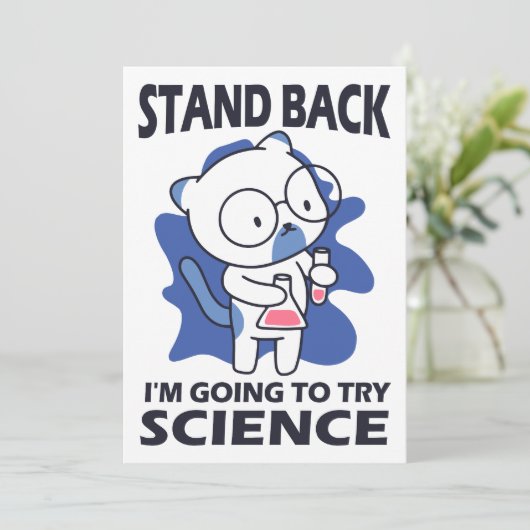 Stand Back - Adorable Cat Scientist Experimenting 招待状 (スタンド正面)