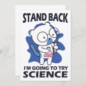 Stand Back - Adorable Cat Scientist Experimenting  招待状 (正面/裏面)