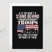 Stand Behind Our Troops Happy Veterans Day Support サンキューカード (正面/裏面)